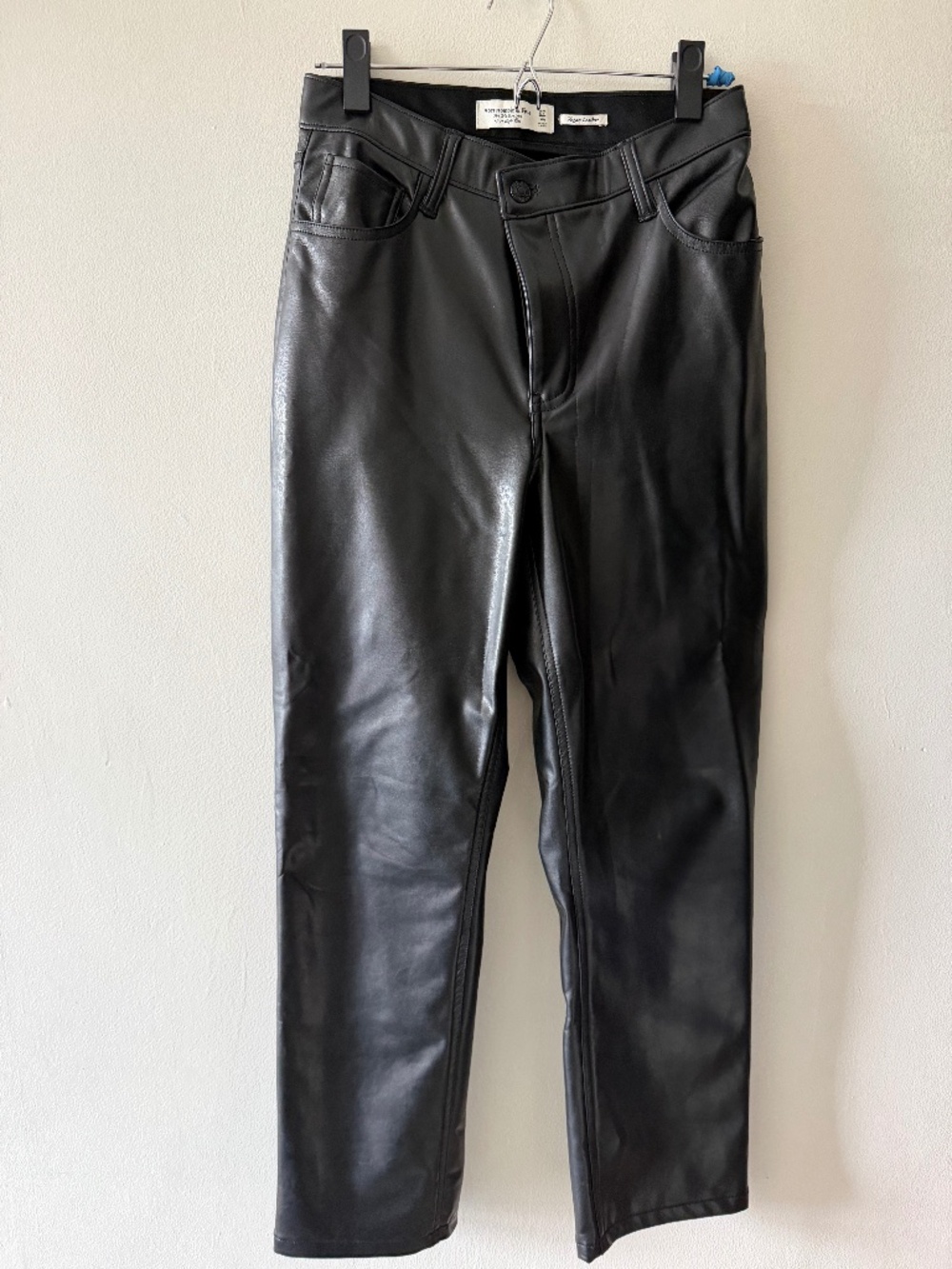 Abercrombie black faux leather